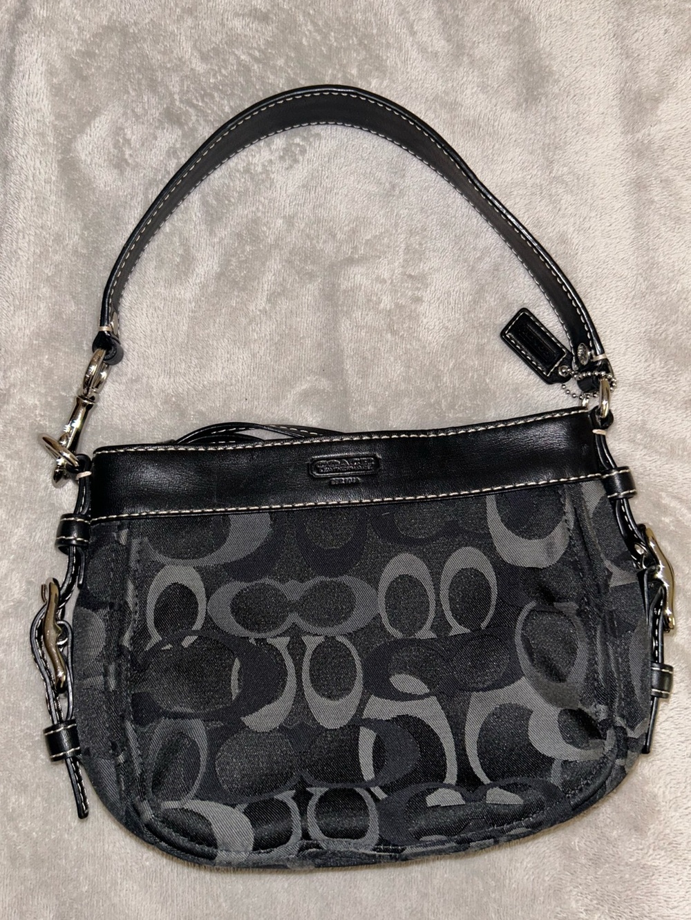 Coach Mini Zoe Signature Jacquard Hobo Shoulder Bag